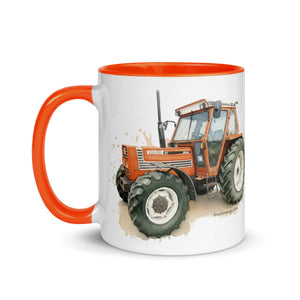 The Tractor Mugs Store FIAT 110-90 DT Watercolor | Mug with Color Inside Quality Farmers Merch