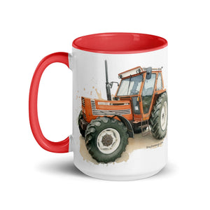 The Tractor Mugs Store FIAT 110-90 DT Watercolor | Mug with Color Inside Quality Farmers Merch