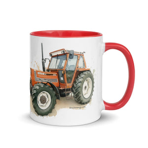 The Tractor Mugs Store FIAT 110-90 DT Watercolor | Mug with Color Inside Quality Farmers Merch