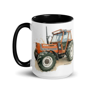 The Tractor Mugs Store FIAT 110-90 DT Watercolor | Mug with Color Inside Quality Farmers Merch