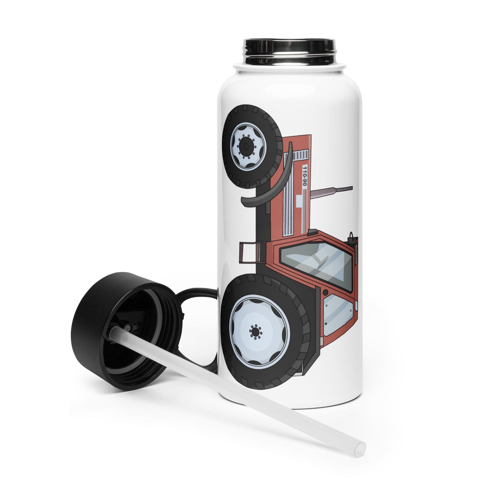 The Tractor Mugs Store FIAT 110-90 | Stainless steel water bottle with a straw lid Quality Farmers Merch