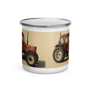 The Tractor Mugs Store FIAT 90-90 DT Oil Painting | Enamel Mug Quality Farmers Merch