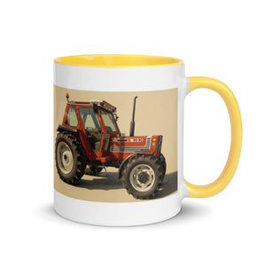 The Tractor Mugs Store FIAT 90-90 DT Oil Painting | Mug with Color Inside Quality Farmers Merch