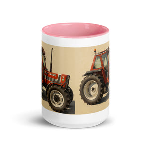 The Tractor Mugs Store FIAT 90-90 DT Oil Painting | Mug with Color Inside Quality Farmers Merch
