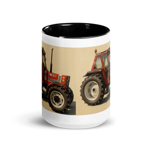The Tractor Mugs Store FIAT 90-90 DT Oil Painting | Mug with Color Inside Quality Farmers Merch