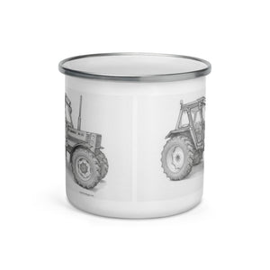 The Tractor Mugs Store FIAT 90-90 DT Pencil Sketch | Enamel Mug Quality Farmers Merch