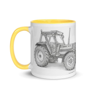 The Tractor Mugs Store FIAT 90-90 DT Pencil Sketch | Mug with Color Inside Quality Farmers Merch