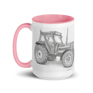 The Tractor Mugs Store FIAT 90-90 DT Pencil Sketch | Mug with Color Inside Quality Farmers Merch