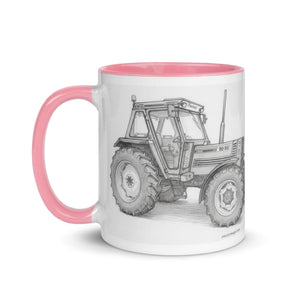 The Tractor Mugs Store FIAT 90-90 DT Pencil Sketch | Mug with Color Inside Quality Farmers Merch