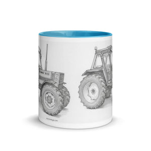 The Tractor Mugs Store FIAT 90-90 DT Pencil Sketch | Mug with Color Inside Quality Farmers Merch