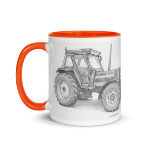 The Tractor Mugs Store FIAT 90-90 DT Pencil Sketch | Mug with Color Inside Quality Farmers Merch