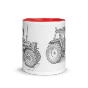 The Tractor Mugs Store FIAT 90-90 DT Pencil Sketch | Mug with Color Inside Quality Farmers Merch