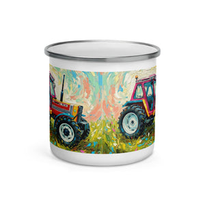 The Tractor Mugs Store FIAT 90-90 DT Splash Art | Enamel Mug Quality Farmers Merch