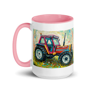 The Tractor Mugs Store FIAT 90-90 DT Splash Art | Mug with Color Inside Quality Farmers Merch