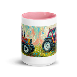 The Tractor Mugs Store FIAT 90-90 DT Splash Art | Mug with Color Inside Quality Farmers Merch