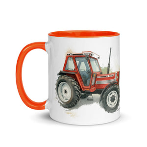 The Tractor Mugs Store FIAT 90-90 DT Watercolor | Mug with Color Inside Quality Farmers Merch