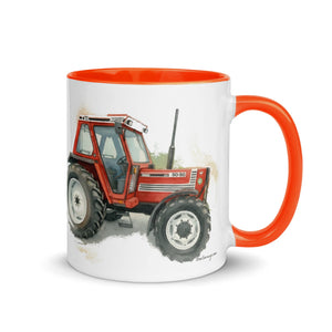 The Tractor Mugs Store FIAT 90-90 DT Watercolor | Mug with Color Inside Quality Farmers Merch