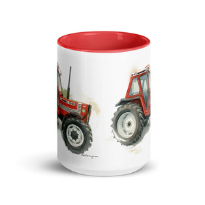 The Tractor Mugs Store FIAT 90-90 DT Watercolor | Mug with Color Inside Quality Farmers Merch