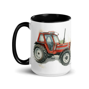 The Tractor Mugs Store FIAT 90-90 DT Watercolor | Mug with Color Inside Quality Farmers Merch