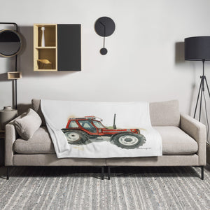 The Tractor Mugs Store FIAT 90-90 DT Watercolor | Throw Blanket Quality Farmers Merch