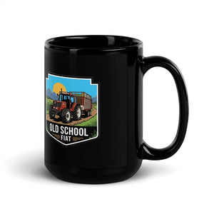 The Tractor Mugs Store FIATAGRI F130 OLD SCHOOL FIAT Bright | Black Mug Quality Farmers Merch