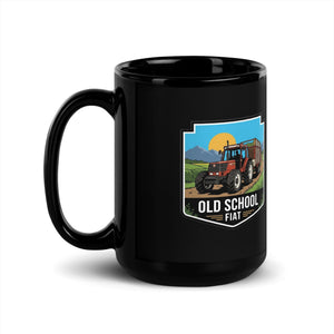 The Tractor Mugs Store FIATAGRI F130 OLD SCHOOL FIAT Bright | Black Mug Quality Farmers Merch