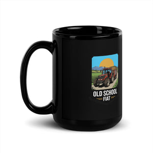 The Tractor Mugs Store FIATAGRI F140 OLD SCHOOL FIAT Bright | Black Mug Quality Farmers Merch