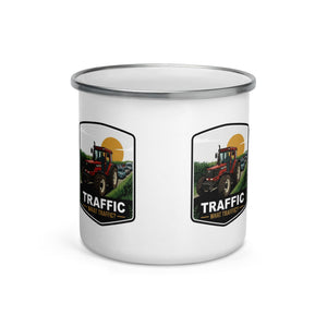 The Tractor Mugs Store FIATAGRI F140 TRAFFIC WHAT TRAFFIC? Bright | Enamel Mug Quality Farmers Merch