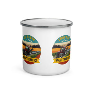 The Tractor Mugs Store FIATAGRI F140 TRAFFIC WHAT TRAFFIC? Outdoor | Enamel Mug Quality Farmers Merch
