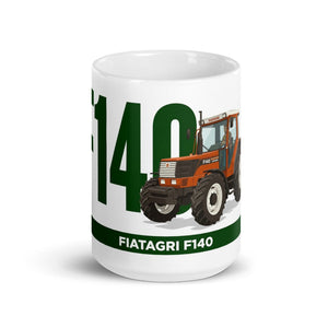 The Tractor Mugs Store FIATAGRI F140 | White Glossy Mug Quality Farmers Merch