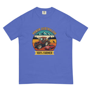 The Tractor Mugs Store Flo Blue FIATAGRI F140 PROUD AUSTRALIAN 100% FARMER Outdoor | Unisex Premium T-shirt Quality Farmers Merch