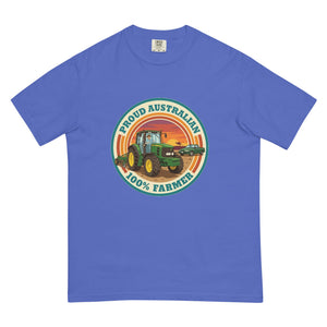 The Tractor Mugs Store Flo Blue John Deere 6930 PROUD AUSTRALIAN 100% FARMER Retro | Unisex Premium T-shirt Quality Farmers Merch