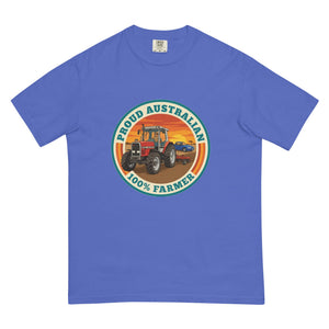 The Tractor Mugs Store Flo Blue Massey Ferguson 3075 PROUD AUSTRALIAN 100% FARMER Retro | Unisex Premium T-shirt Quality Farmers Merch