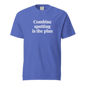 The Tractor Mugs Store Flo Blue / S Combine Spotting Is the Plan | Unisex Premium T-shirt Quality Farmers Merch
