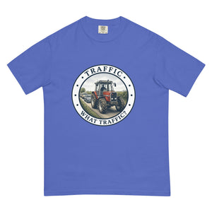 The Tractor Mugs Store Flo Blue / S Massey Ferguson 3075 TRAFFIC WHAT TRAFFIC? Engraving | Unisex Premium T-shirt Quality Farmers Merch