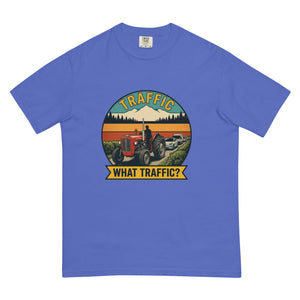 The Tractor Mugs Store Flo Blue / S Massey Ferguson 35X TRAFFIC WHAT TRAFFIC? Outdoor | Unisex Premium T-shirt Quality Farmers Merch
