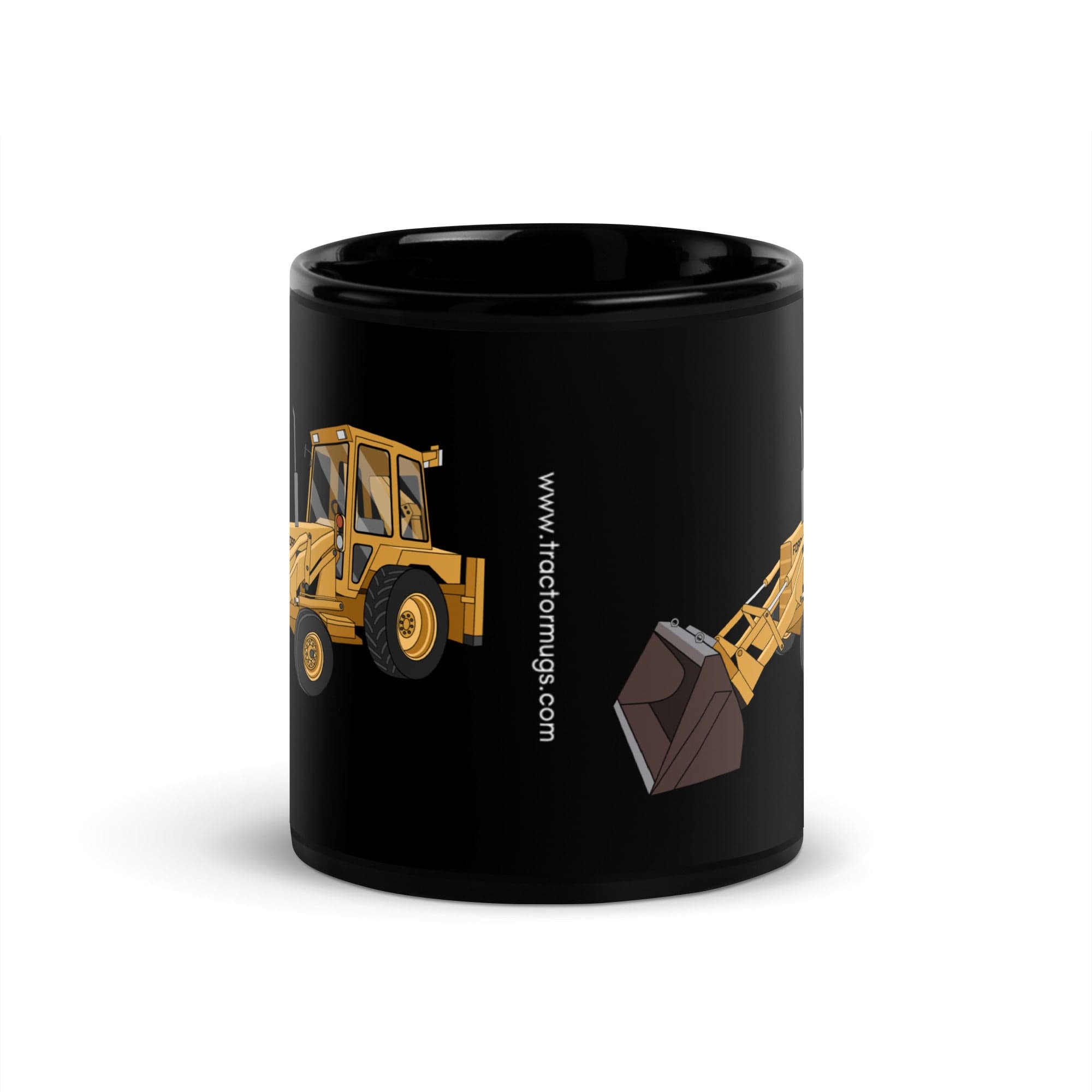 The Tractor Mugs Store Ford 550 Backhoe | Black Glossy Mug Quality Farmers Merch