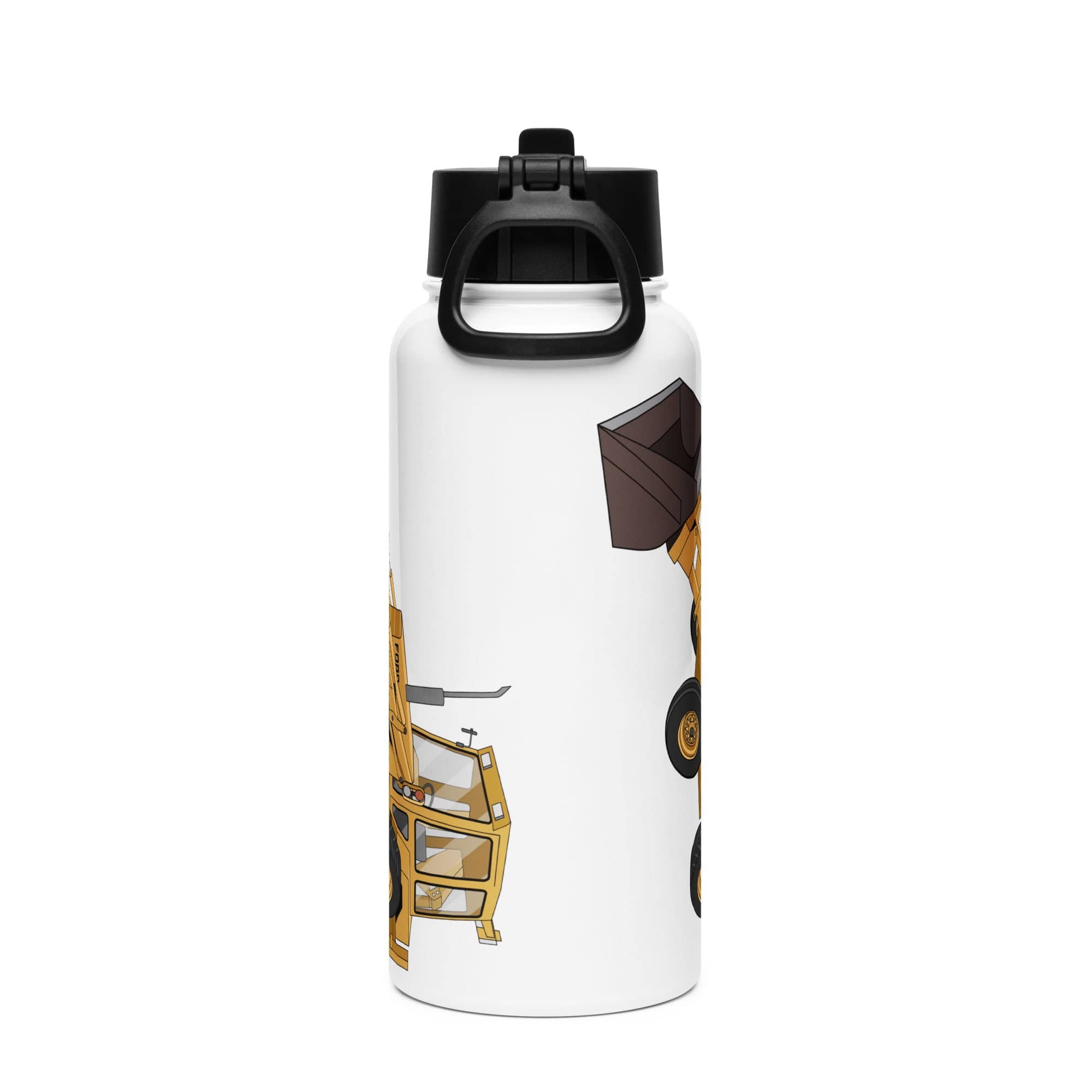 The Tractor Mugs Store Ford 550 Backhoe | Stainless steel water bottle with a straw lid Quality Farmers Merch