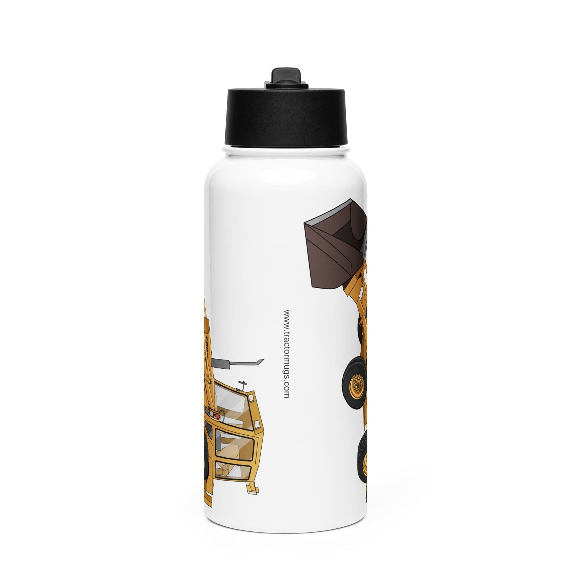 The Tractor Mugs Store Ford 550 Backhoe | Stainless steel water bottle with a straw lid Quality Farmers Merch