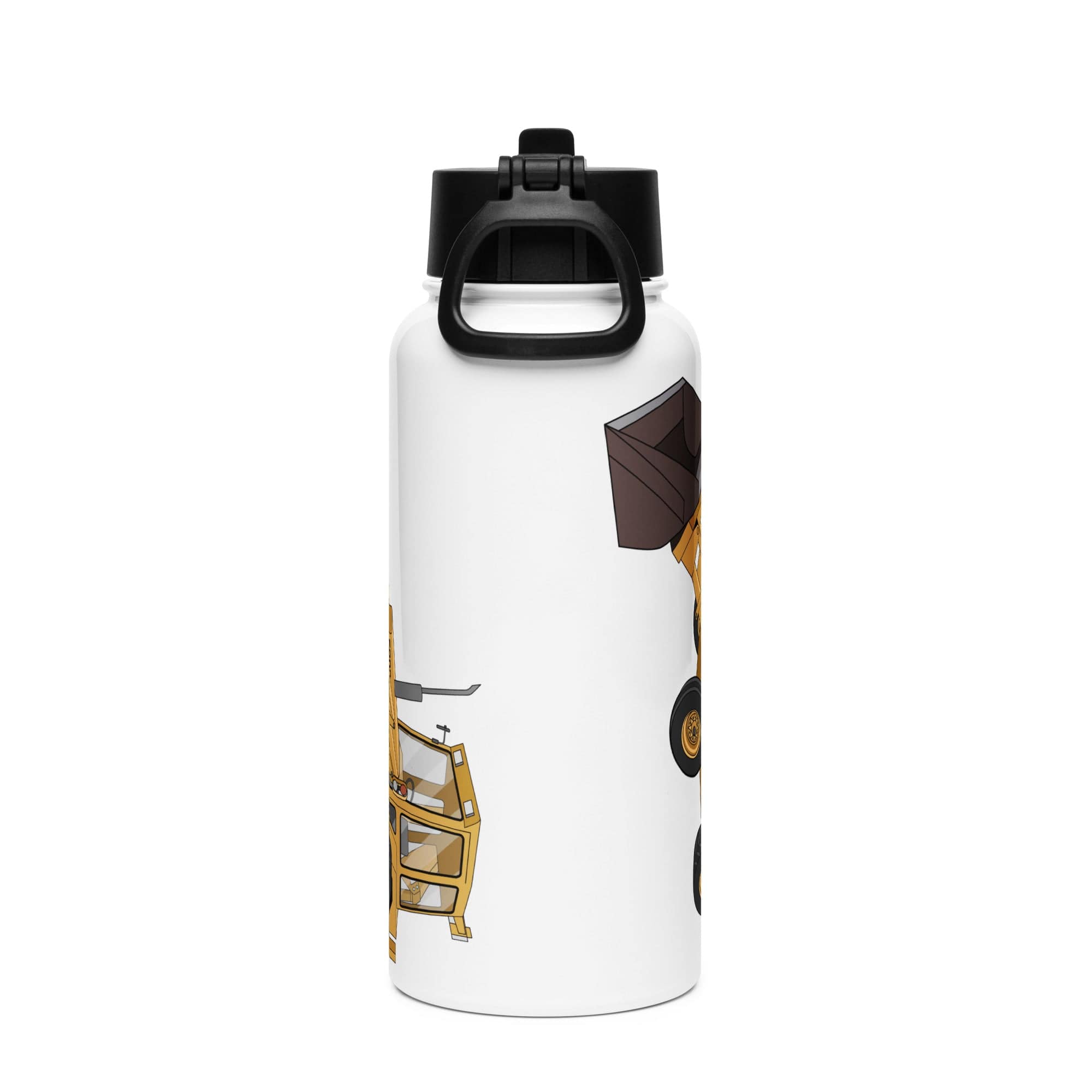 The Tractor Mugs Store Ford 550 Backhoe | Stainless steel water bottle with a straw lid Quality Farmers Merch