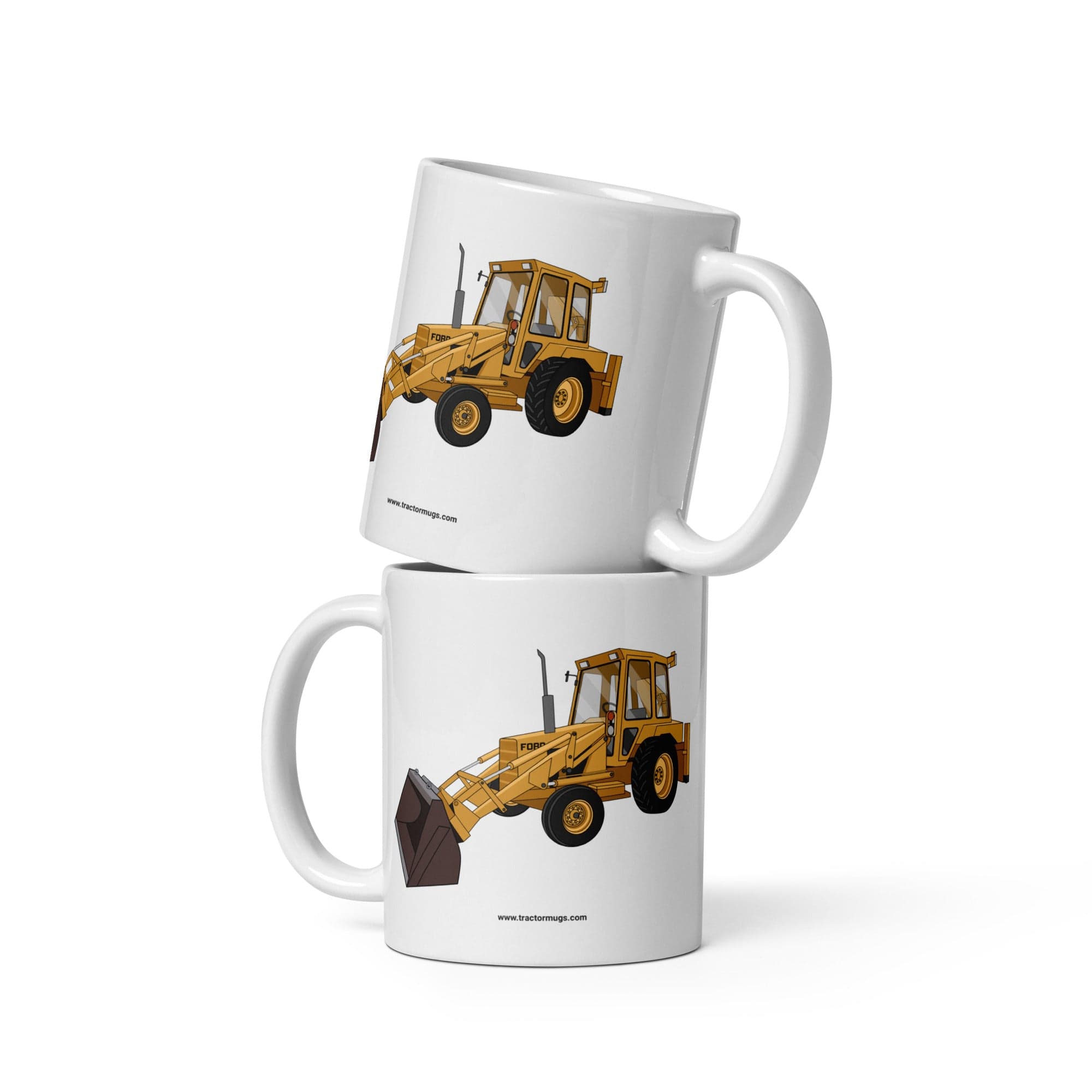 The Tractor Mugs Store Ford 550 Backhoe | White glossy mug Quality Farmers Merch