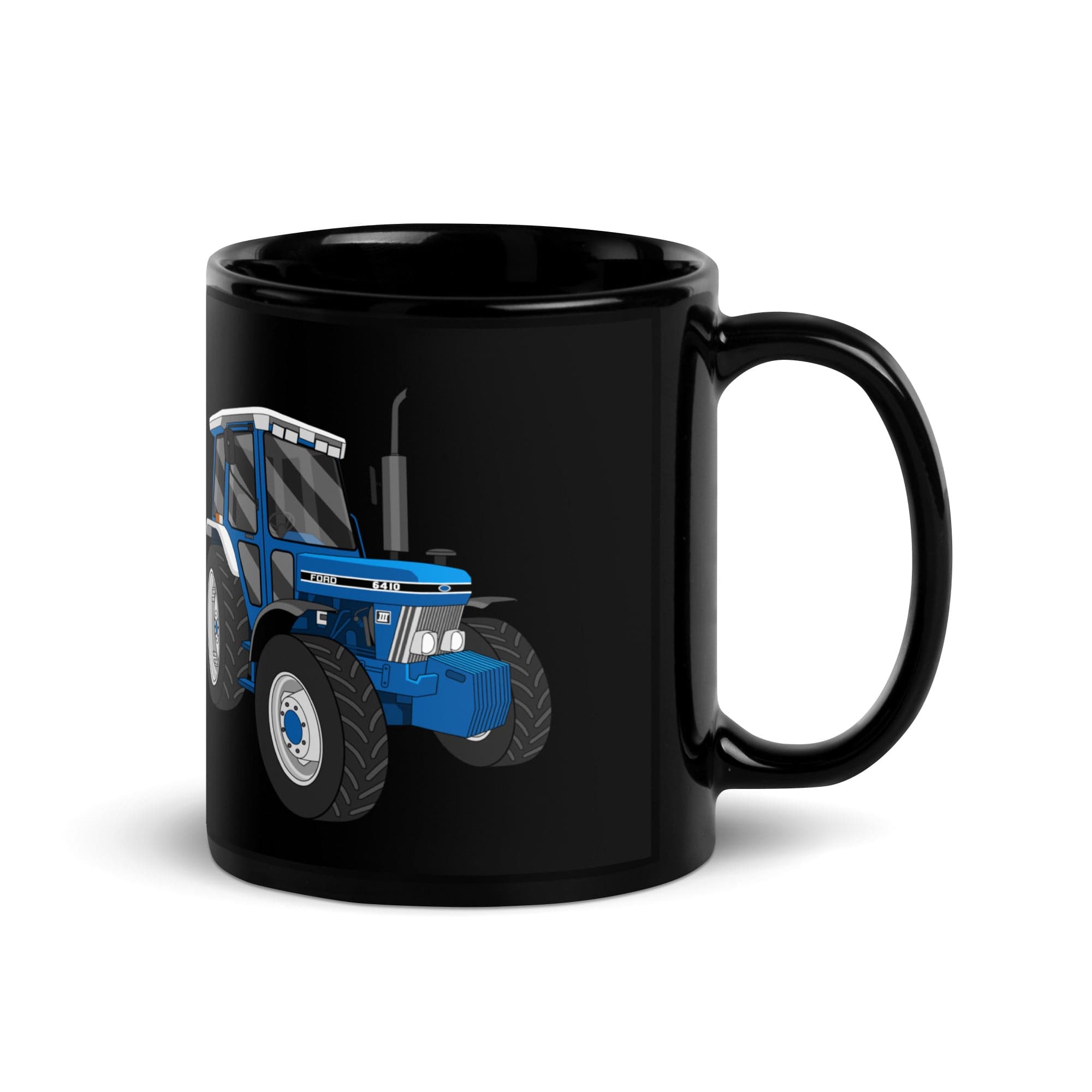 The Tractor Mugs Store Ford 6410 4WD | Black Glossy Mug Quality Farmers Merch