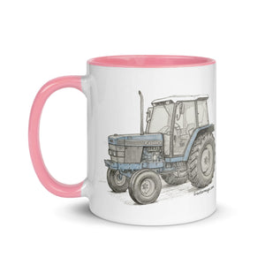 The Tractor Mugs Store Ford 6640 Pencil Sketch | Mug with Color Inside Quality Farmers Merch