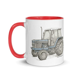 The Tractor Mugs Store Ford 6640 Pencil Sketch | Mug with Color Inside Quality Farmers Merch