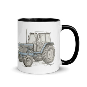 The Tractor Mugs Store Ford 6640 Pencil Sketch | Mug with Color Inside Quality Farmers Merch