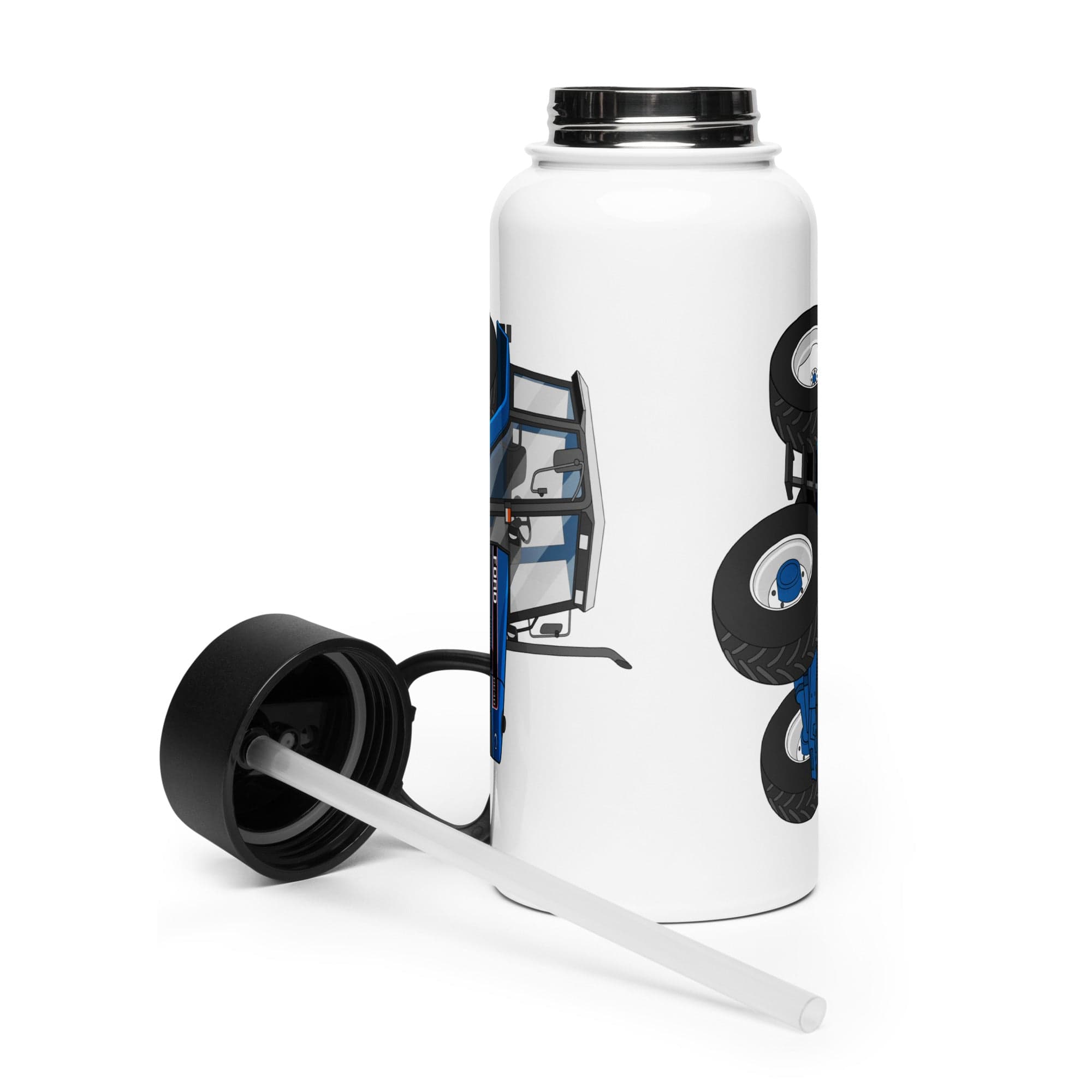 The Tractor Mugs Store Ford 6640 SE 4WD   | Stainless steel water bottle with a straw lid Quality Farmers Merch