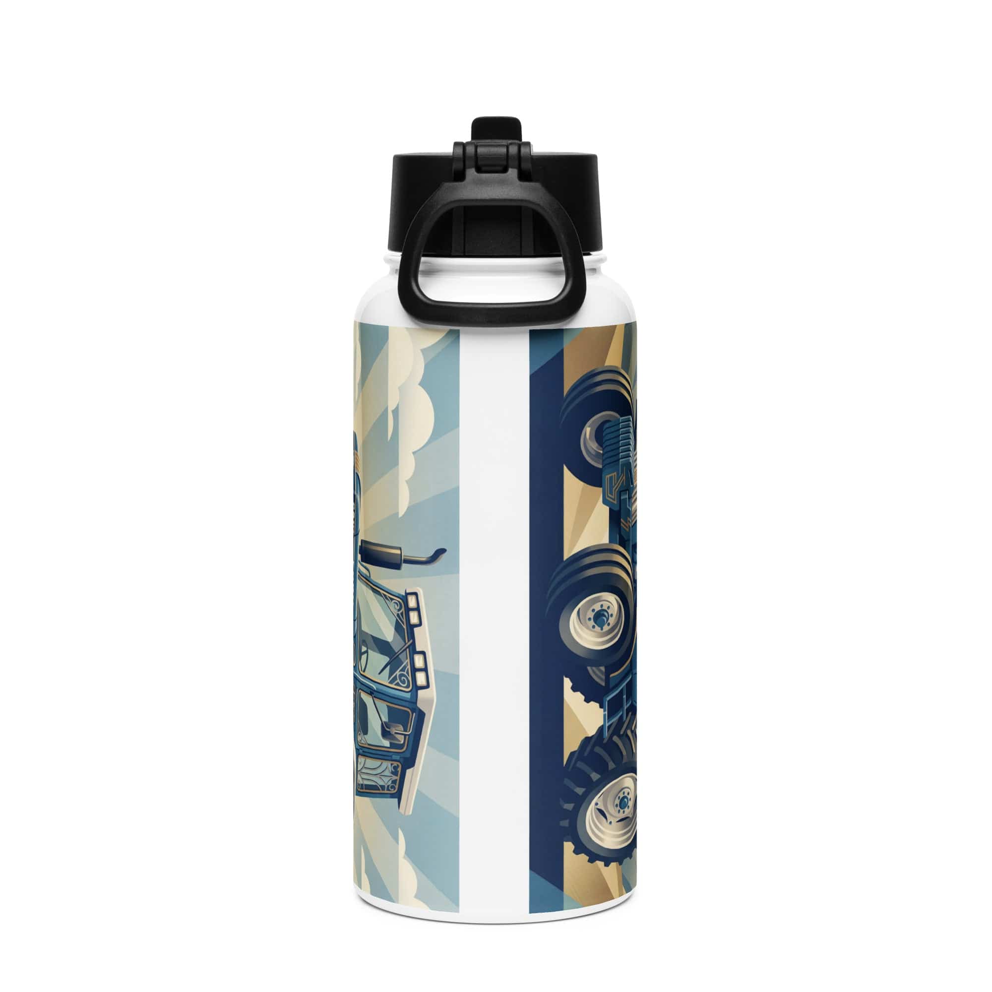 The Tractor Mugs Store Ford 6810 2WD | Art Deco Stainless steel water bottle with a straw lid Quality Farmers Merch