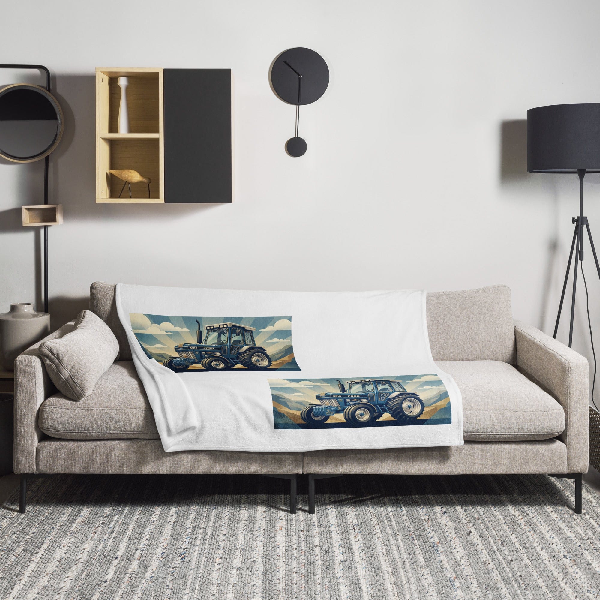 The Tractor Mugs Store Ford 6810 2WD | Art Deco Throw Blanket Quality Farmers Merch