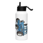The Tractor Mugs Store Ford 7600 | Stainless steel water bottle with a straw lid Quality Farmers Merch