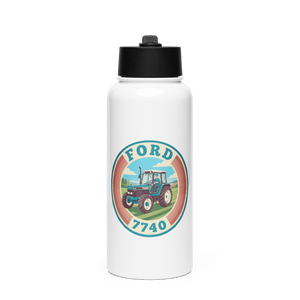 The Tractor Mugs Store Ford 7740 | Stainless Steel Water Bottle Quality Farmers Merch